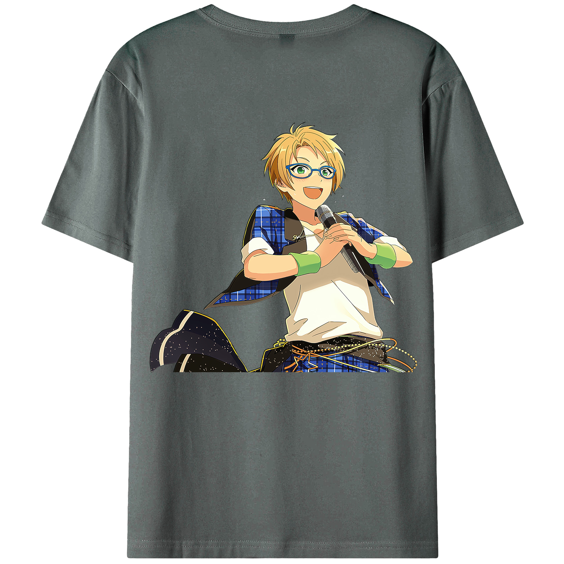 （画像用） あんさんぶるスターズ! Ensemble Stars 綿100％ メンズ半袖Tシャツ（バックプリント） 通気性